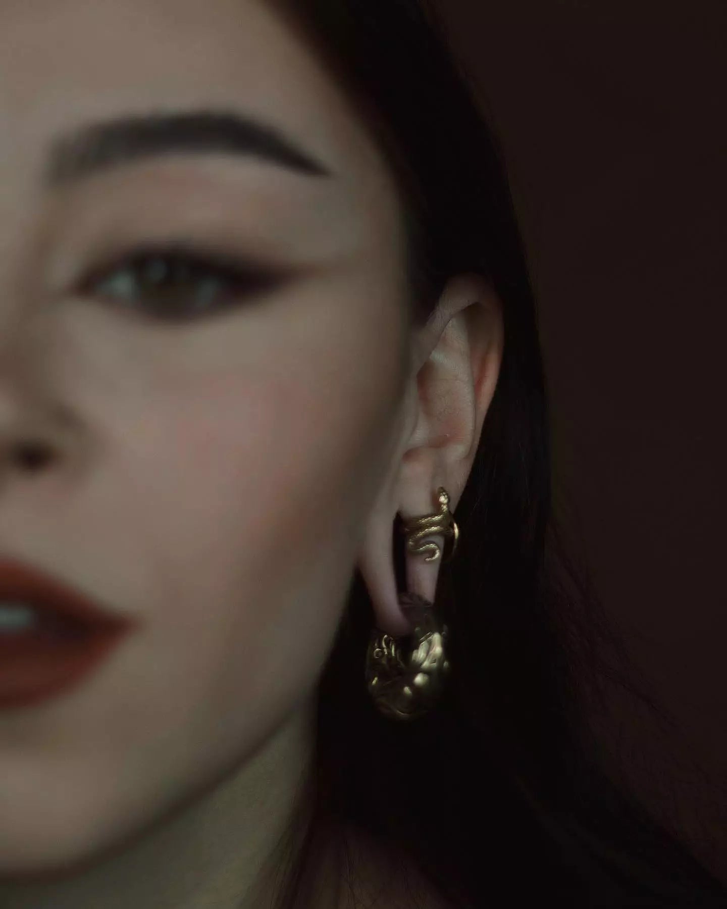 Cuff Lobe Snake en acero inoxidable 316L con diseño de serpiente, ideal para expansiones desde 6mm. Disponible en plateado.