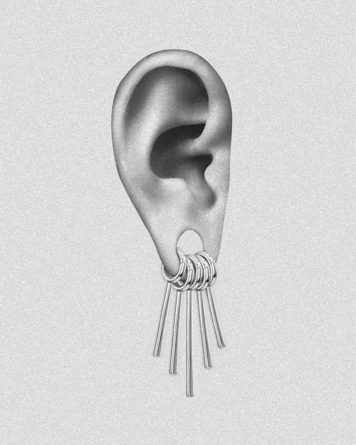 Set de 5 Astra Rings en acero inoxidable para expansiones de oreja, diseño modular y elegante