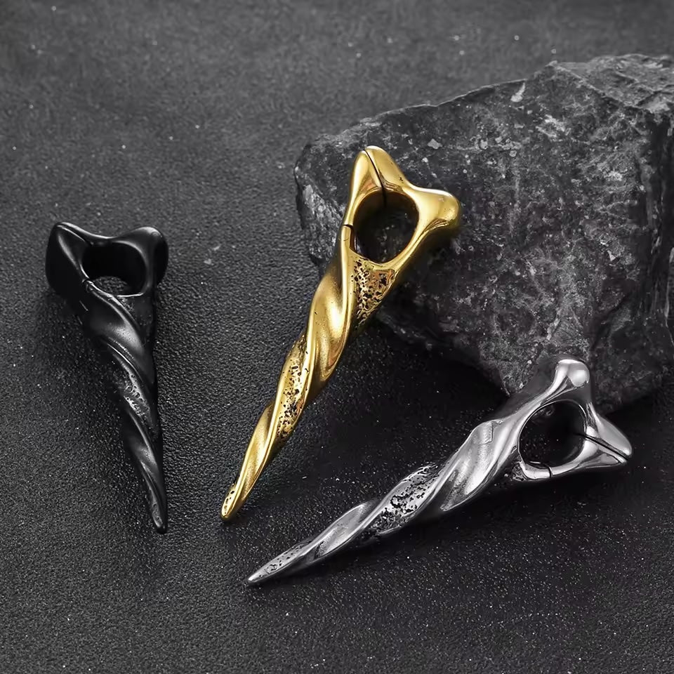 Hanger_Bone_acero_inoxidable_12mm_plateado_ObsidianLoops_dorado plateado negro