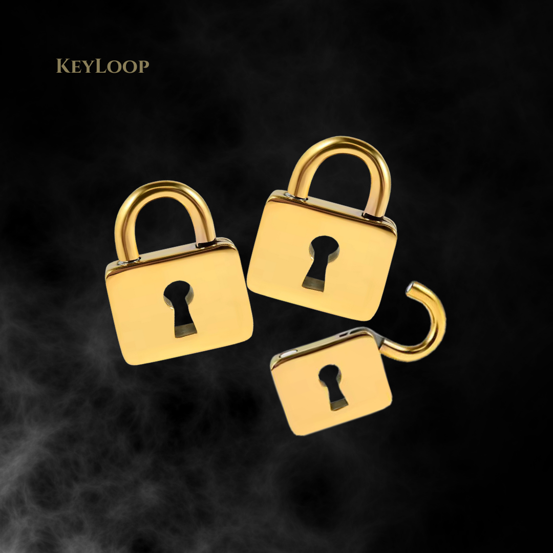 Hanger Keyloop en acero inoxidable con diseño de llave y acabado dorado, para expansiones de oreja desde 5mm