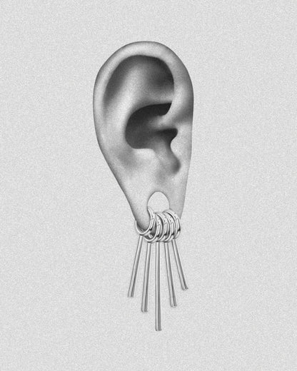 Set de 5 Astra Rings en acero inoxidable para expansiones de oreja, diseño modular y elegante